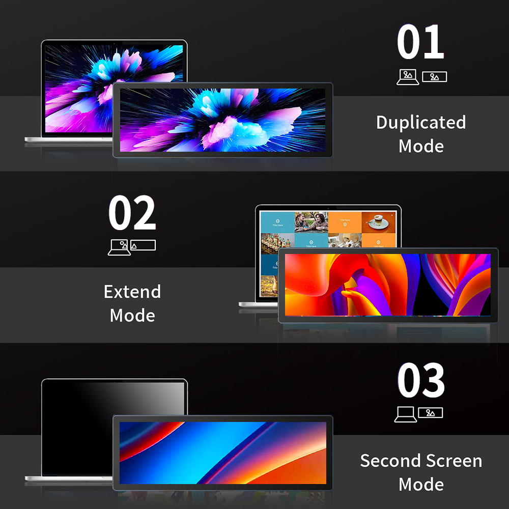 Monitor de pantalla táctil ancha y larga de 7,8 pulgadas, pantalla de temperatura de PC HDMI, Panel de Sensor de PC, Monitor extensor pequeño