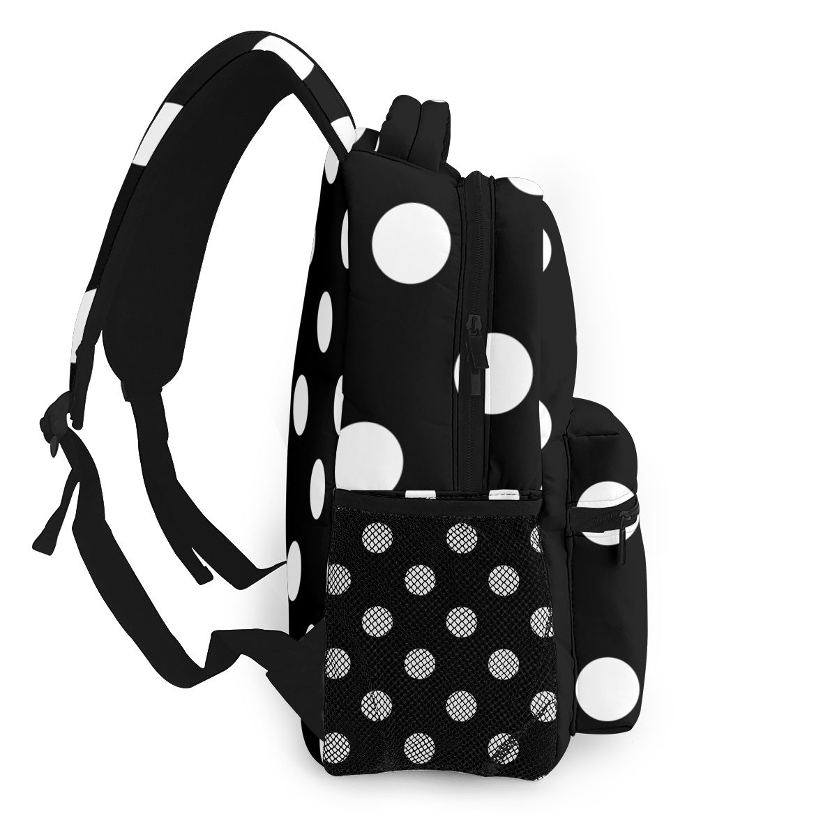 Black White Polka Dot Students Travel School Bags Backpack Womens Female Casual Backpacks