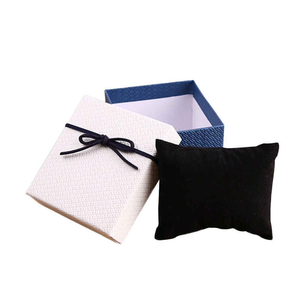Square Watch Box Wrist Watch Display Collection Storage Bracelet Jewelry Watch Organizer Box Case Holder with Pillow Cushion: A1