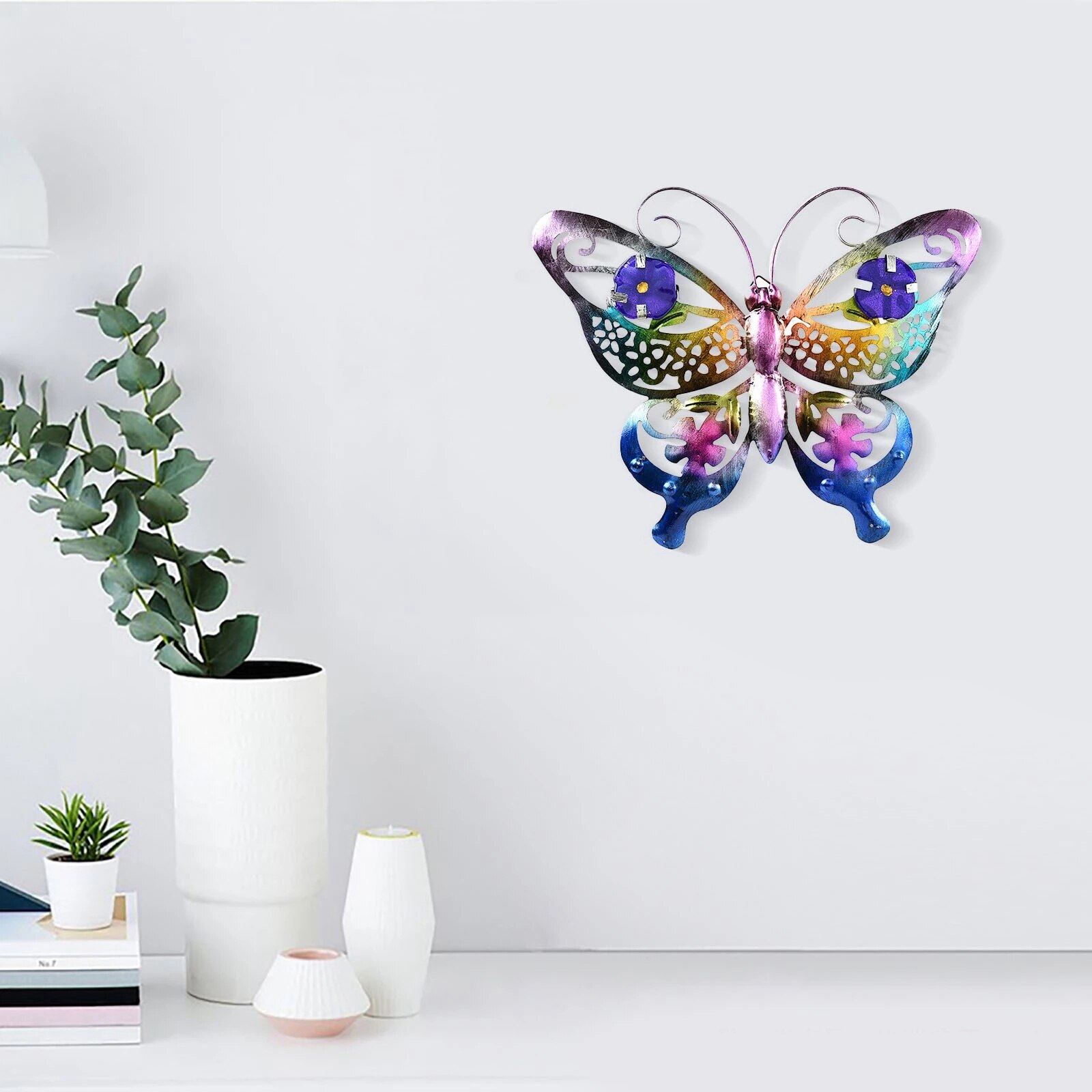 Metal Butterfly Wall Decor, Metal Wall Art Butterfly Decorations ing for Patio, Fence, Garden, Yard, Outdoor
