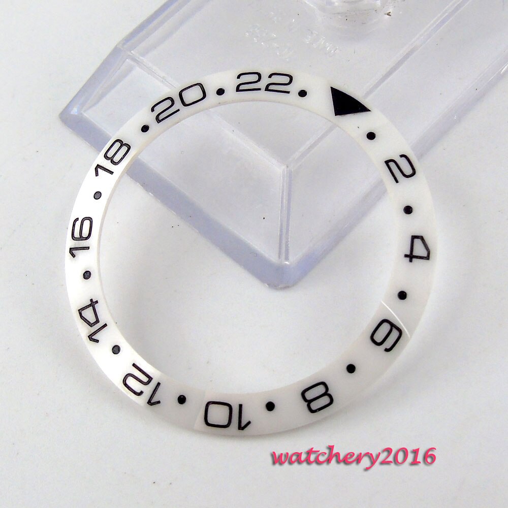 38mm Red Black Blue Green Ceramic / Titanium Bezel Insert Fit GMT Automatic Watch: A