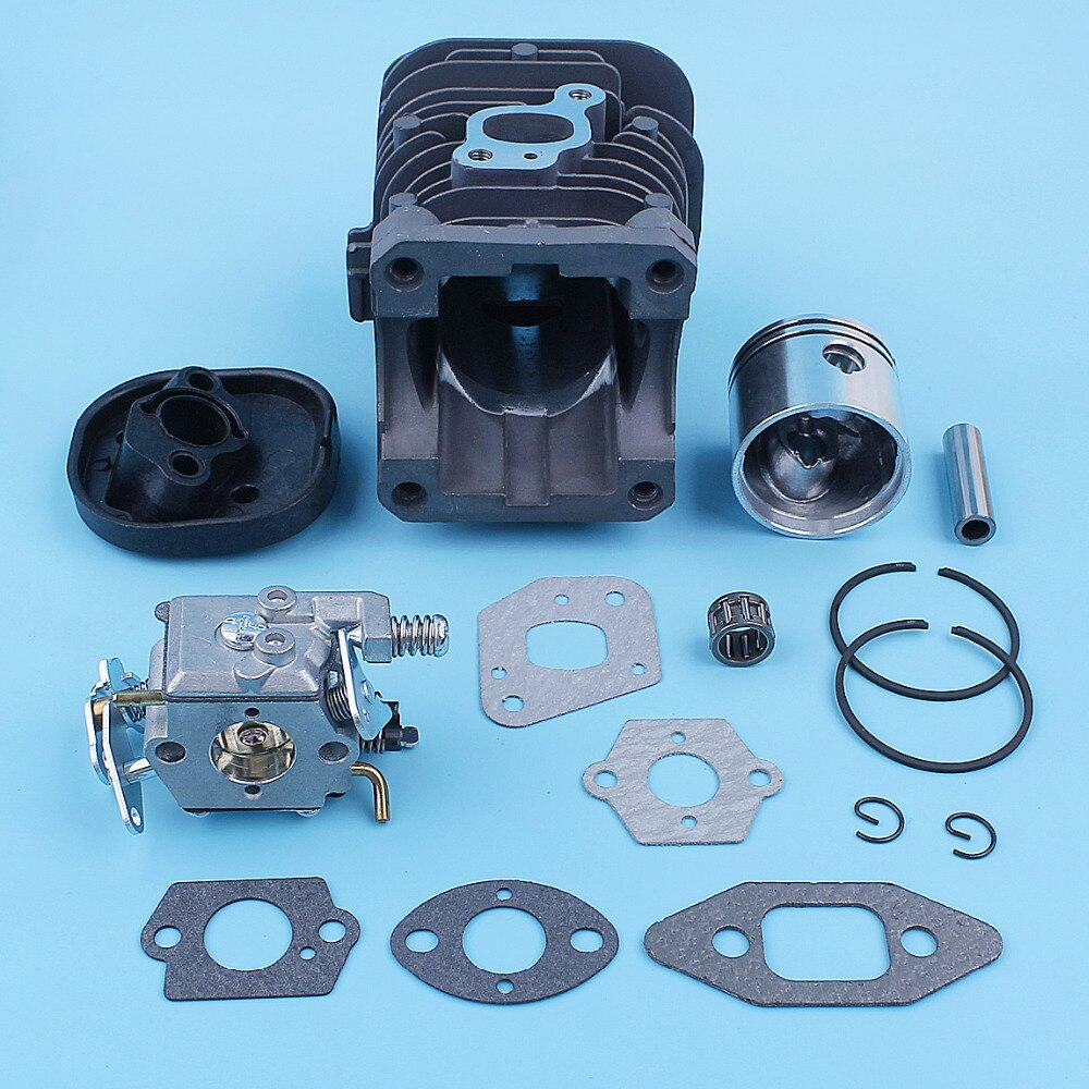 Cylinder Piston Carburetor Carb Gasket Kit For Partner 350 351 370 371 420 390 391 Formula 5000 Chainsaw 41mm Nikasil Plated