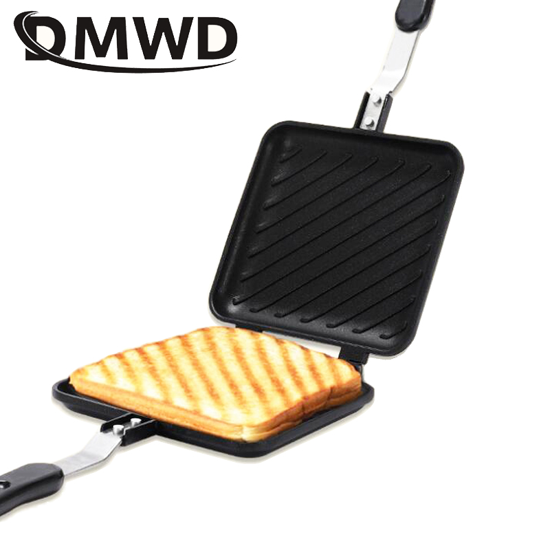 Gas Antiaanbakmachine Ijzer Brood Toast Ontbijtmachine Wafel Pannenkoek Bakken Barbecue Vorm Vorm Grill Koekenpan: Blauw