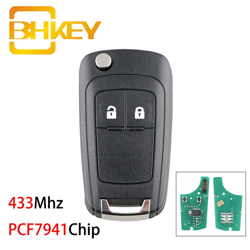 BHKEY 433Mhz 2 Buttons Smart Car Key for Opel/Vauxhall Corsa D 2007+, Meriva B + Car Remote Key PCF7941 Chip: Default Title