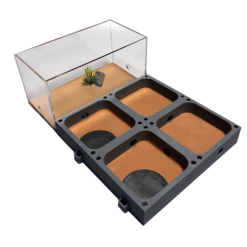 3D Acryl Ant Farm Ecological Flat Ant Nest with Feeding Area Concrete Ant House Pet Anthill Workshop Moisturizing Water Pool