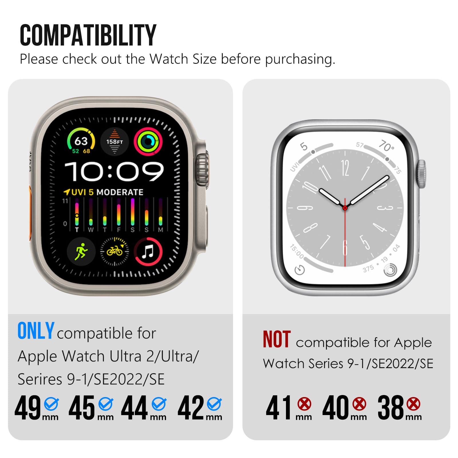 Bracelet en Silicone pour Apple Watch Ultra 2, 49mm 45mm 42mm, métal robuste + Bracelet en caoutchouc, iWatch série 10 9 6 5 7 8 SE, 44mm