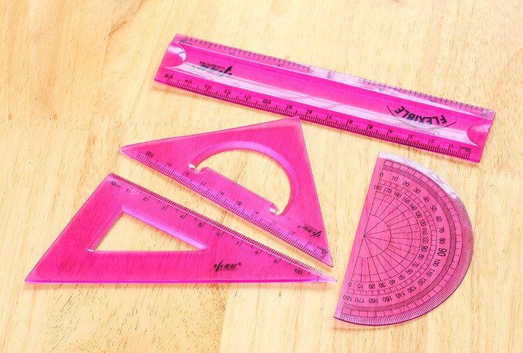 4Pcs/set Multicolour Student Ruler Sets Straight P... – Grandado