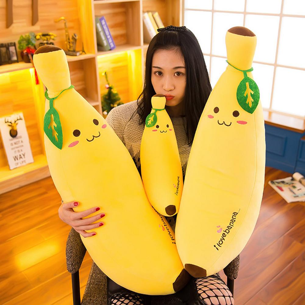 1pcs Soft Banana Plush Pillow Cushion Yellow Banana Plush Toy Hugging Pillow Cartoon Fruit Plush Doll Toy Birthday