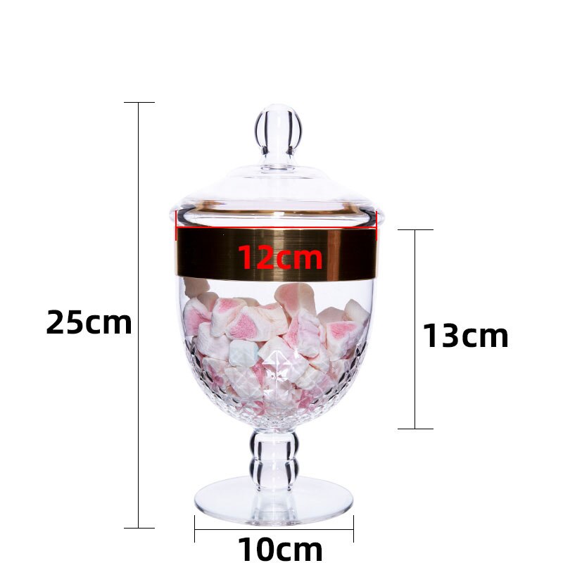 Acrylic Jars with Lid Glass Candy Jar Snack Organizer Tank Cereal Dispenser Can Desktop Sugar Pot Home Decoration Modern: B-1100ML