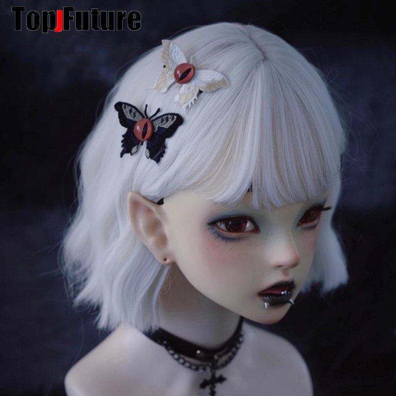 Butterfly Hair Clip Y2K girl Harajuku Gothic Original Subculture Accessories one eyed demon Hair clips pins Hairpin Barrettes: Pink