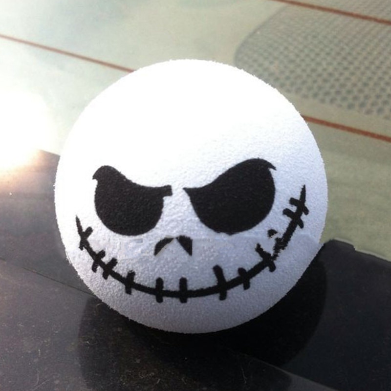 Scary Round Demon Skull Head Patch Thread Mouth Adorable Cartoon Doll Antenna Balls Aerial Toppers Decoration Car Roof Ornaments