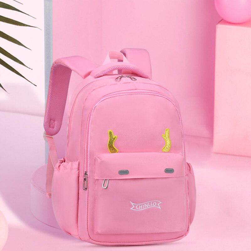 Oyixinger 2022 Student Schooltas Basisschool Mooie Satchel Voor Meisjes En Jongens Grote Capaciteit Effen Kleur Brede Band Zakken: Pink