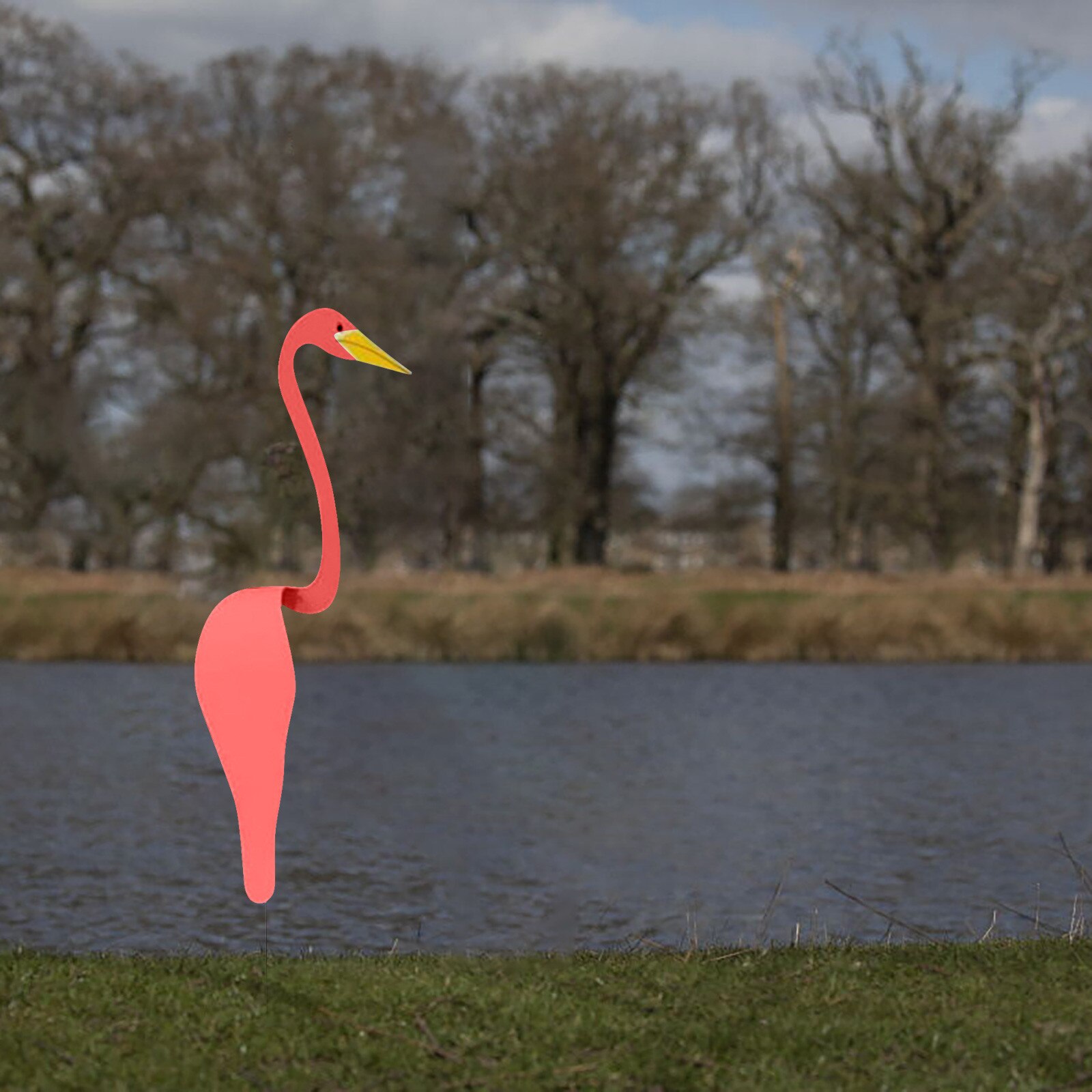 Decoración con flamencos de 50CM, remolino, decoración de jardín para pájaros, decorativo , de pato blanco giratorio con la fuerza, para el hogar y el jardín