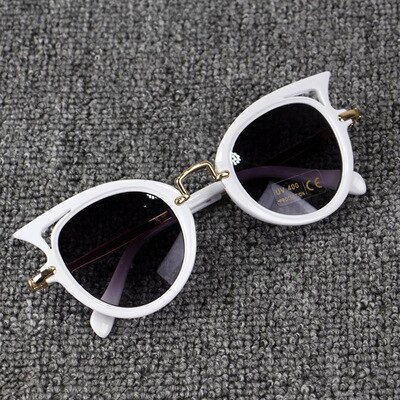 Koreaanse Mode Mannen En Vrouwen Baby Cat 'S Eye Zonnebril Uv-bescherming Kinderen Zonnebril Cross-Border Kids Zonnebril mode: WHITE