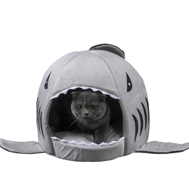 Ciepłe rekin łóżko dom dla kotów miękki kosz poduszka dla psa mata dla małych psów szczeniak Slapen łóżko ciepłe szczeniak legowisko robić budy mata cama gato kot
