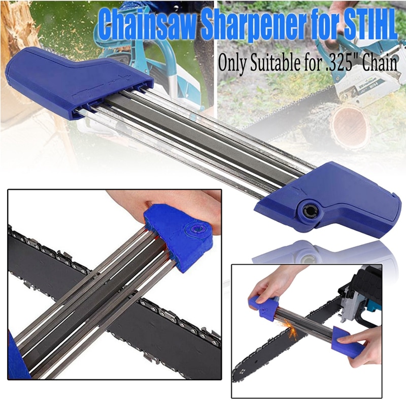 Blauw 2 in 1 gemakkelijk kettingzaag slijper vijl draagbare mini metaal elektrische slijper snelle kettingzaag slijper 4.8 mm accessoire gereedschap