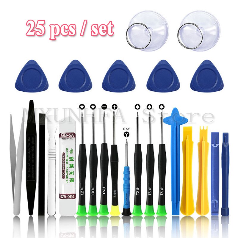 25 in 1 Screwdriver Set Mobile Phone Repair Tool Kit Spudger Pry Opening Tools for iPhone Android Replacement DIY Hand Tools: 25pcs