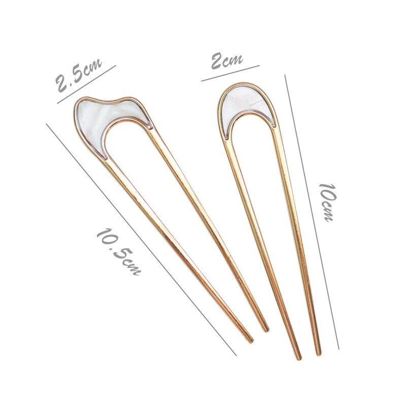 U-Shaped Hairpins Women Girls Hair Accessories Gold Silver Color Metal Hair Sticks Retro Jewelry Headdress