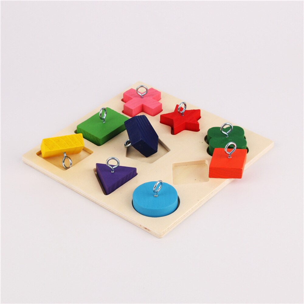 Interactive Colorful Block Toy Educational Bird Toy Funny Wood Block Parrot Playing Toy (Random Color)