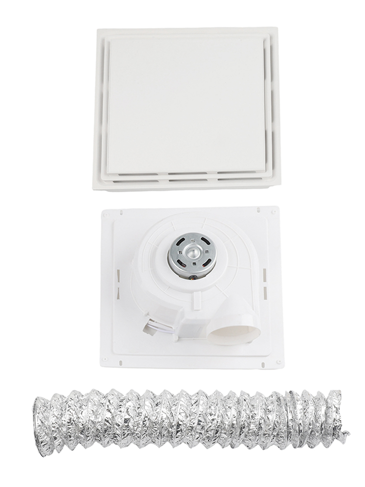 Potente extractor de baño con luces LED, extractor de 30x30cm, extractor de baño ABS blanco, ventilador de ventilación con iluminación LED