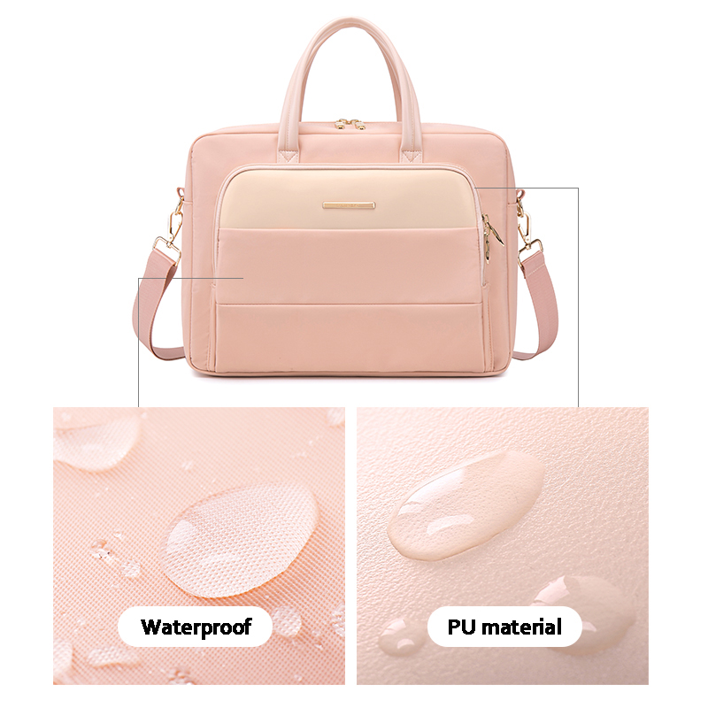Dames Laptop Tas Pu + Polyester Notebook Koffer Voor 13 14 15 16 Inch Laptop Schoudertassen Reiskantoor Dames Handtassen