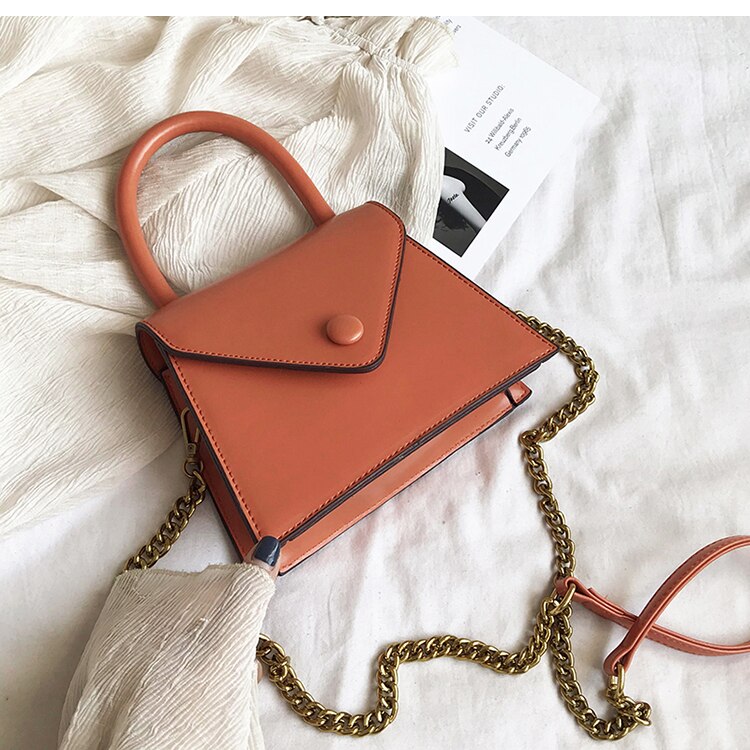 Originele macaron schoudertas & handtas crossbody tas breedte 20cm hoogte 15cm dikte 7cm: Oranje