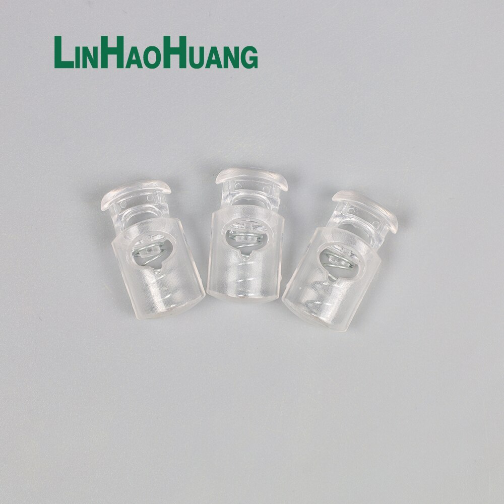 100pcs Cord Lock Plastic Stopper Cord End Toggle Clip Transparent Clear Frost Sportswear Shoelace DIY Bag Parts Accessories