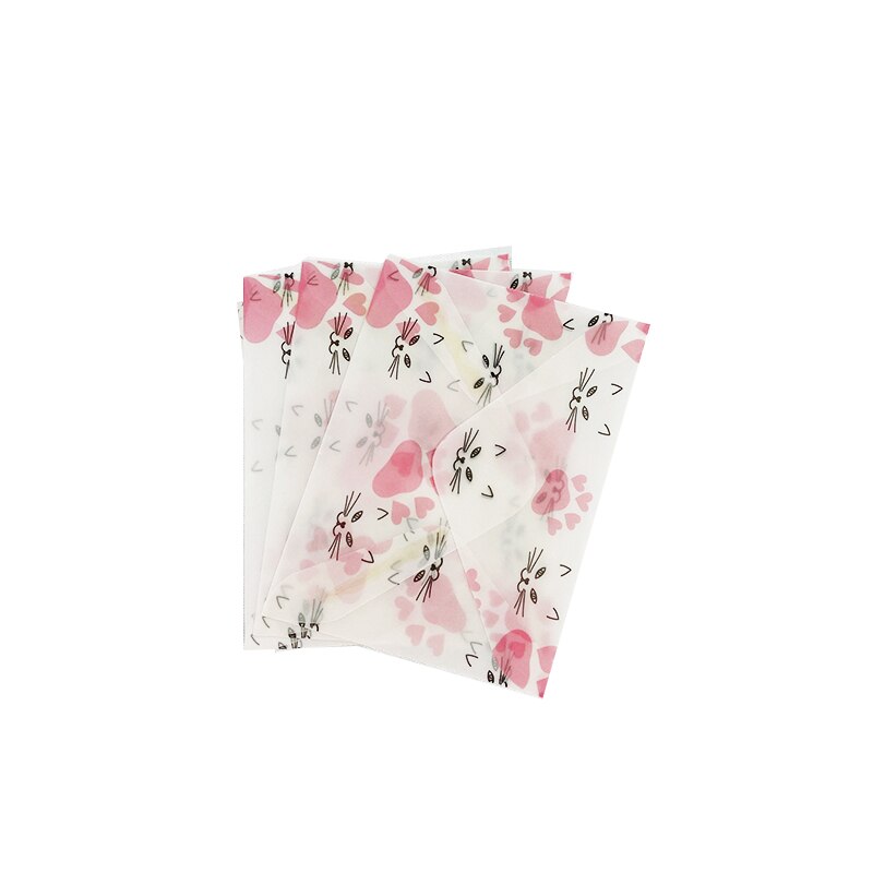 60PCS/pack Kawaii Mini Colorful Paper Envelope Cute Small Baby Craft Envelopes For Wedding Letter Invitations: Cat paw