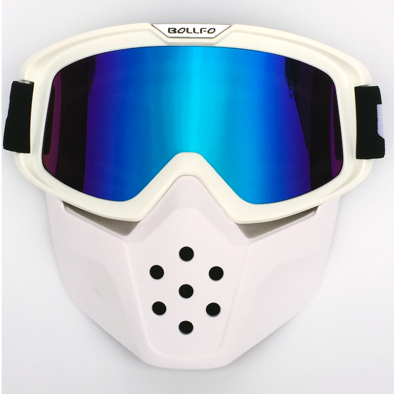Lunettes pour casque de moto requin, Vintage, pour Motocross, rétro, coupe-vent, ouvert, masque