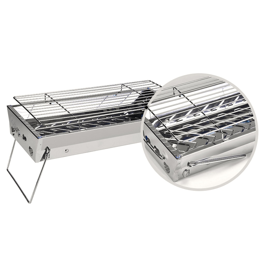 Cooking Portable Outdoor Heat Resistant Camping Foldable Stainless Steel Beach Thicken Durable Park Barbecue Stand Picnic