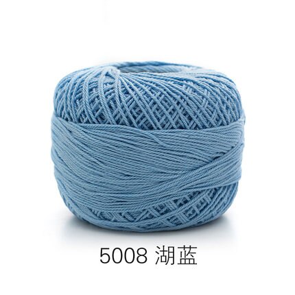 50g/ball 5# Lace Yarn 3 ply 100% Cotton for Hand Knitting Crochet Thin Thread for DIY Pillow Lace Supplies Soft: 5008