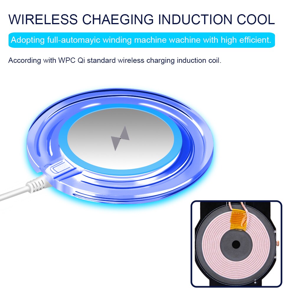 Chargeur sans fil rapide 10W pour Samsung Galaxy S10 S9/S9 + S8 Note 9 USB Qi chargeur pour iPhone 11 Pro XS Max XR X 8 Plus