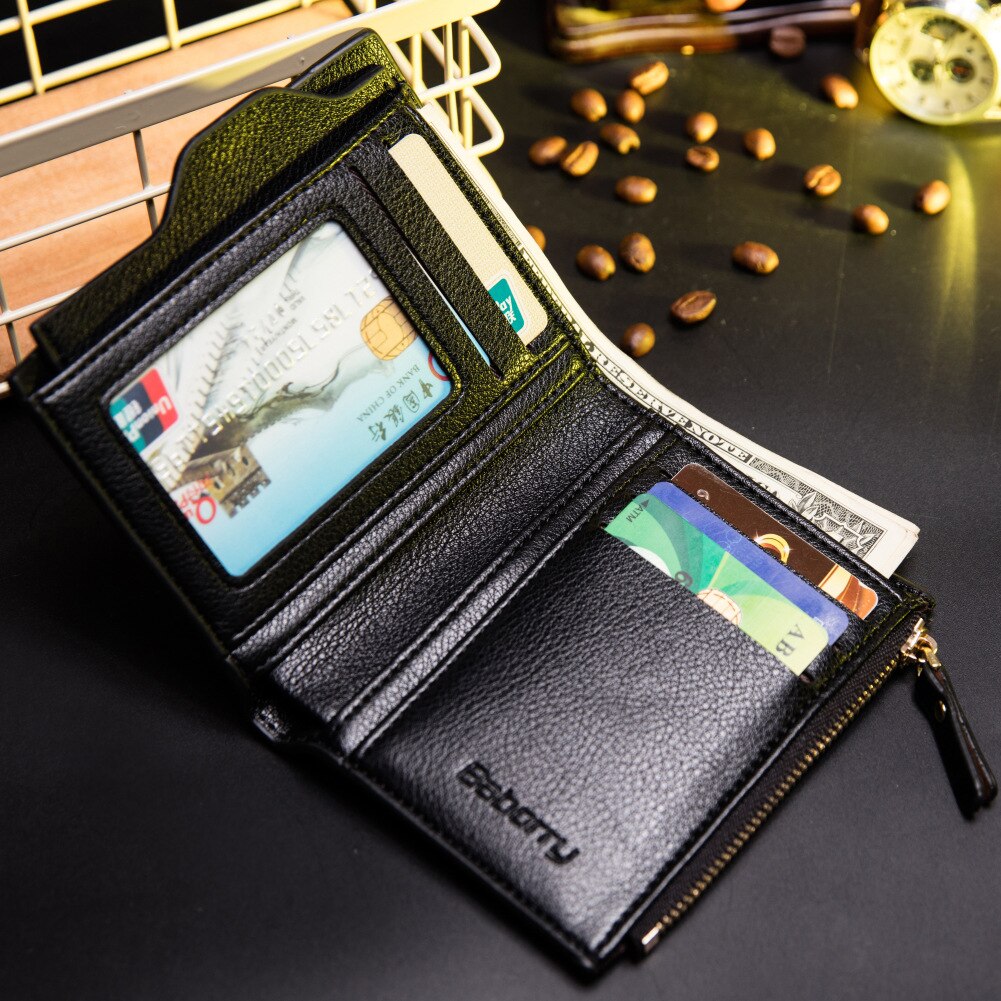 Luxuriöses herren-Geschäft-portemonnaie mit kartenhalter, herren-münzbeutel, münztasche mit reißverschluss, antimagnetisch, Anti-rfid
