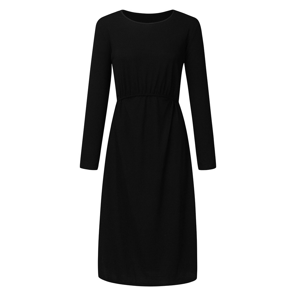 PatPat-Vestido de manga larga para lactancia, prenda , unicolor, recién llegado,