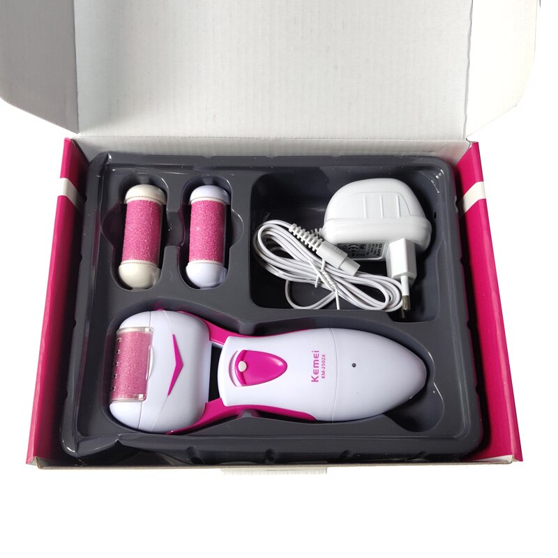 Kemei-Lima eléctrica para pies Dispositivo de eliminación de piel muerta dura, exfoliante para pie, removedor de talón, herramientas de cuidado de pedicura