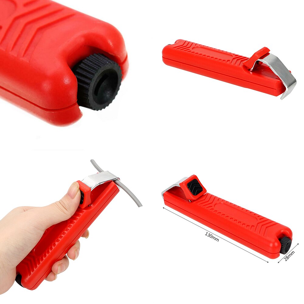 Cable Stripping Knife Adjustable Electrician Knife Wire Stripper Knife 8-28mm Plastic Handle Durable