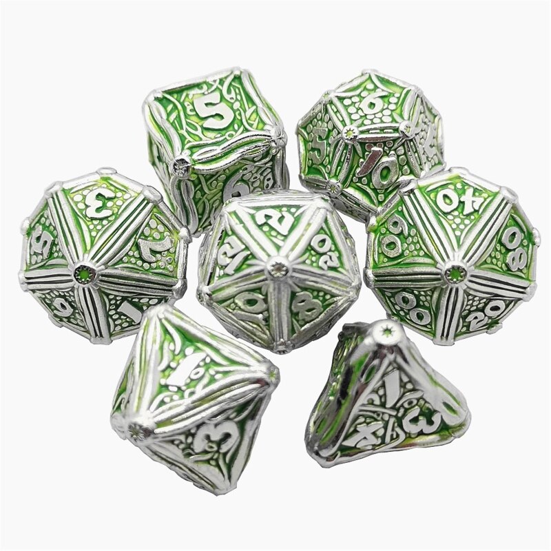 7 stücke schwer Pflicht Metall Würfel einstellen Solide polyedrisch RPG Rolle Spielen Spiel Würfel einstellen d4 d6 d8 d10 d12 d20