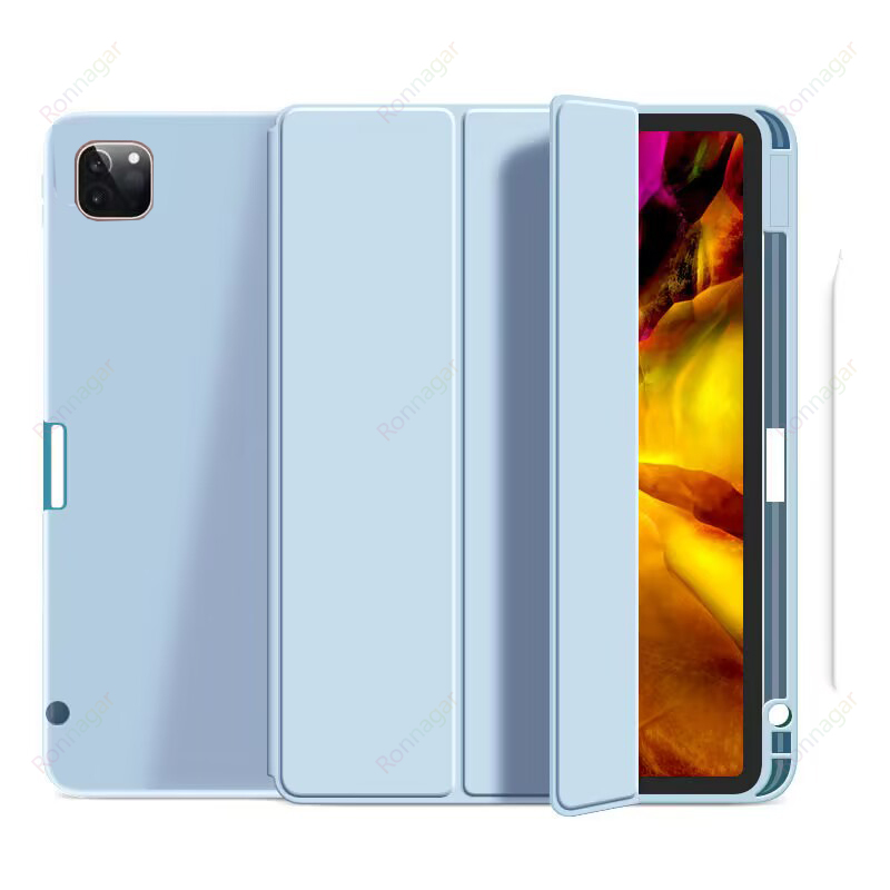 Para iPad Air 5 funda ipad Air 4 iPad iPad 10ta generación funda iPad Pro 11 M1 M2 soporte de silicona soporte de carga de lápiz de segunda generación
