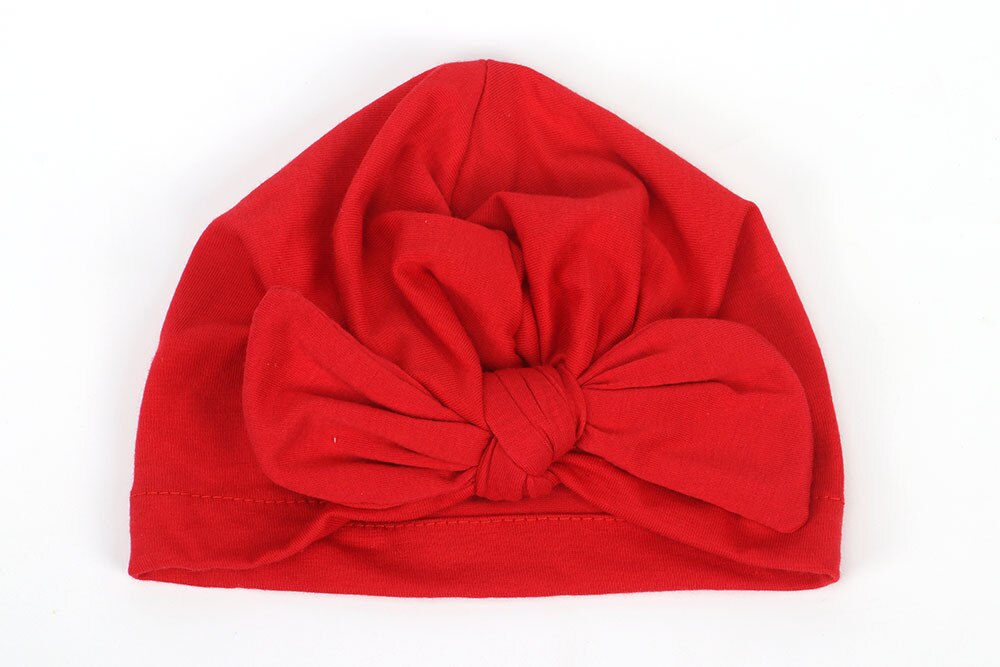 1 pièces Bebe filles garçons doux arcs Turban lapin oreille noeud casquette bonnet chapeau musulman inde chapeau bohème bowknot turbans Cap: Rouge