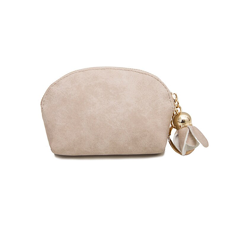 Kleine Portemonnee Vrouwen Korte Portemonnee Slim Mini Portemonnee Meisjes Schattige Clutch Zakken Bloem Pandent Kaarthouder Portemonnee Portefeuillesubsidies Femme: Beige