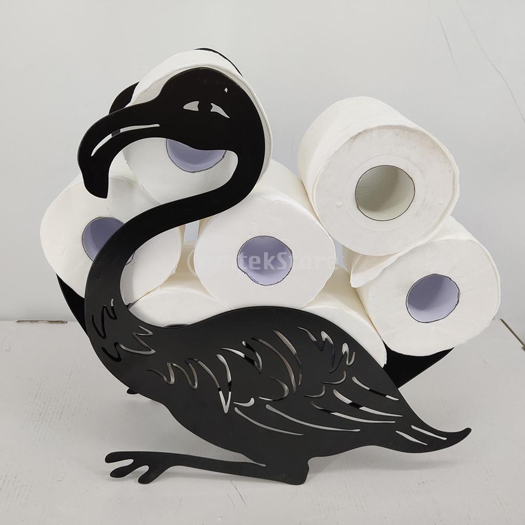 Porte-rouleau de papier toilette en mouton, support mural en fer ou autoportant, rangement de mouchoirs de salle de bain, peut contenir 7 rouleaux de panier de papier toilette: Flamingo