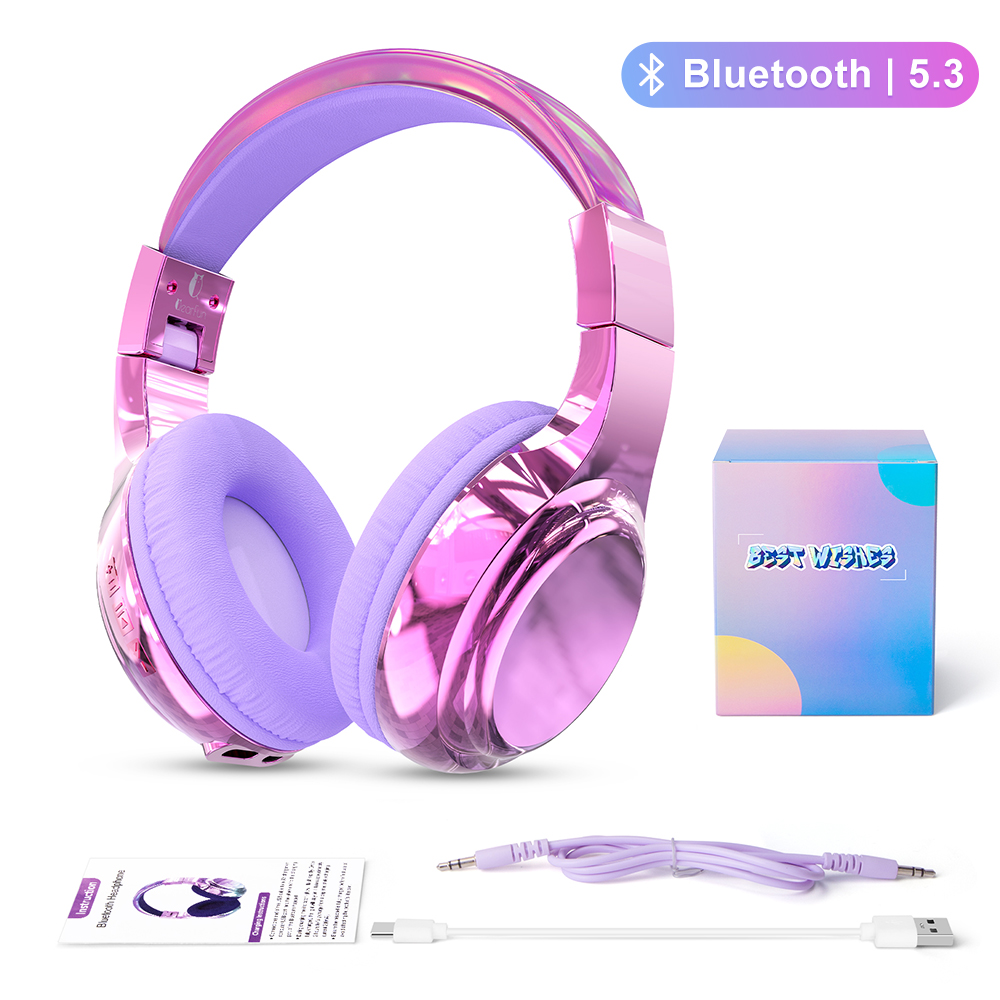 60H Bluetooth Headphones Portable Wireless Headphones With MIC Gaming Headset for Phone/iPad/PC Girls Pink: green