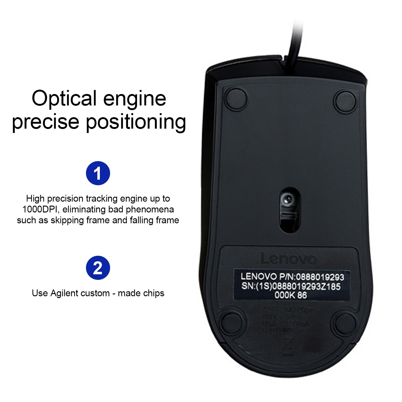 Lenovo M120 USB Wired Mouse 1000 DPI Mouse Gaming Office 3 Buttons Mice Computer Internet bar 1.2M Cable For PC Desktop Notebook