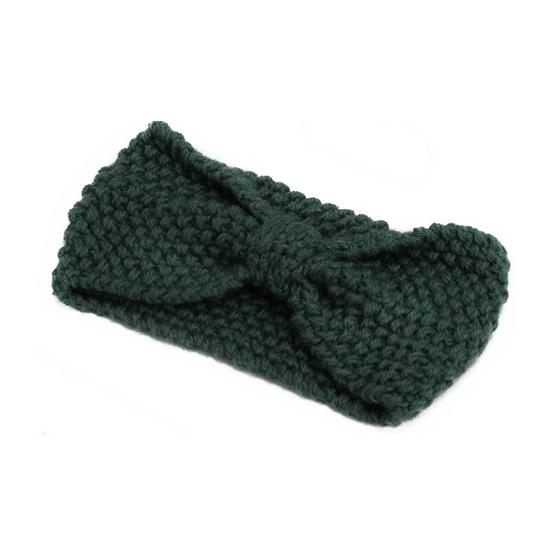 Winter gebreide hoofdband tulband haarband voor vrouwen meisjes baby meisjes haaraccessoires gehaakte strik haarband hoofddoek: Stijl 1 groen