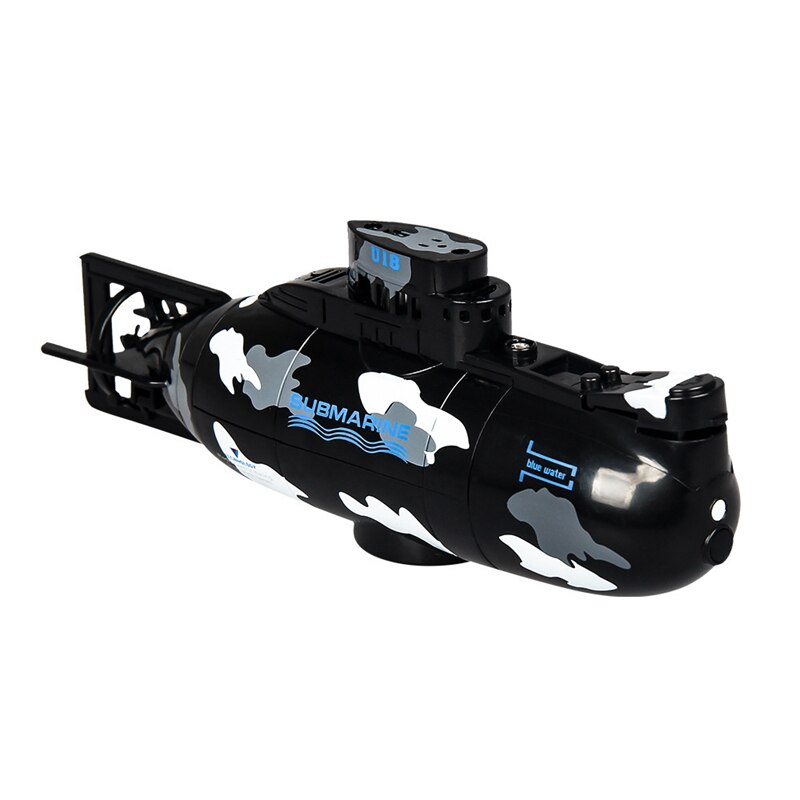 Mini submarino juguete de agua de verano para niños modelo de simulación recargable Barco de juguete: Black