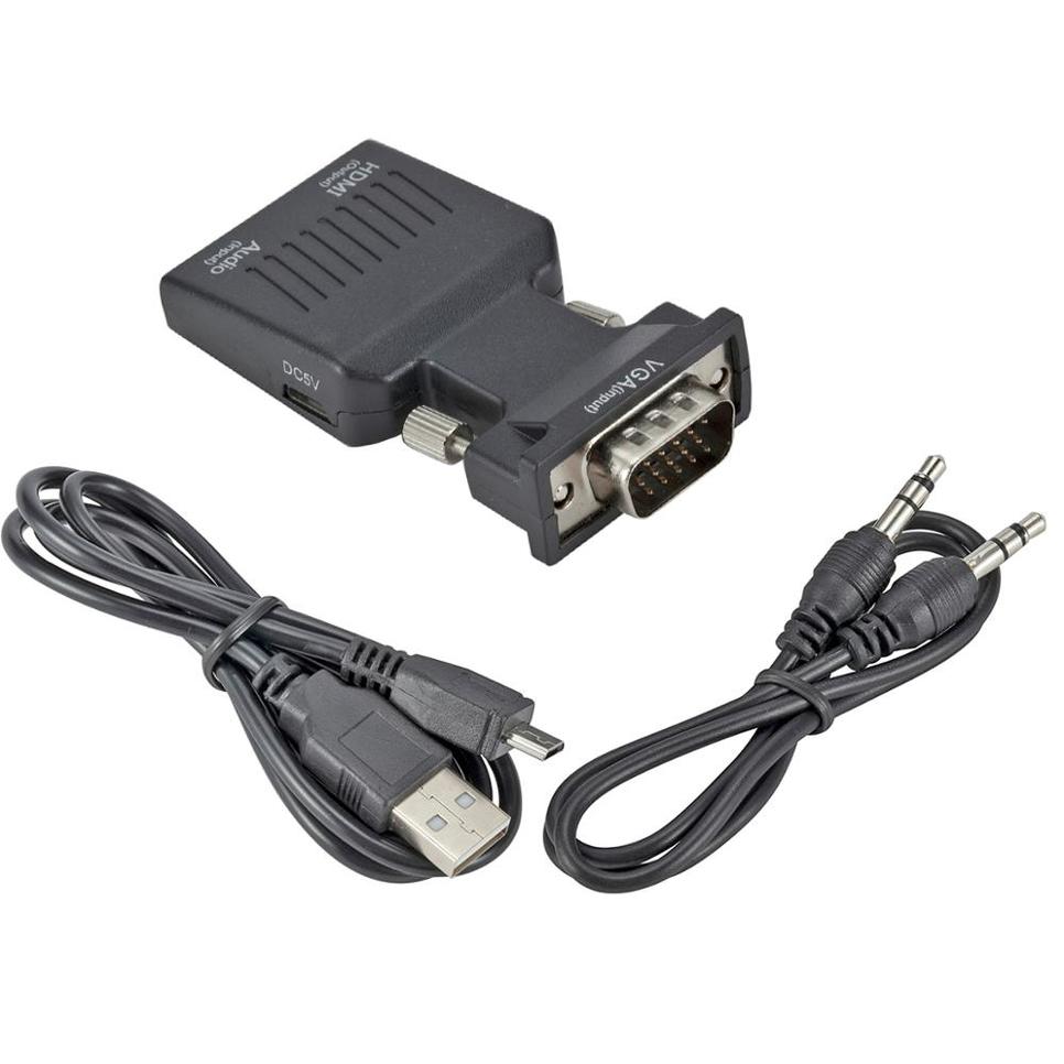 Bggqgg Vga Male Naar Hdmi Vrouwelijke Converter Met Audio Adapter Kabels 720/1080P Voor Hdtv Monitor Projector Pc laptop Tv Vga Naar Hdmi