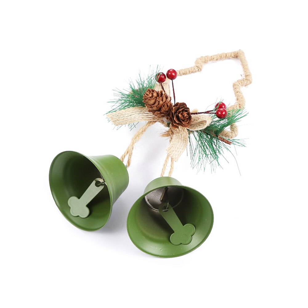 3 Pcs Kerstboom Decoratieve Craft Ornament Hanger 5.5Cm Grote Bel Met Ring Grenen Kegel Woondecoratie Accessoires