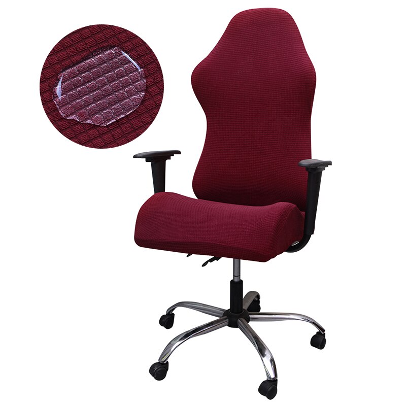 Waterdichte Stof Gaming Stoel Cover Stretch Anti-Slip Plaid Bureaustoel Covers Goedkope Game Stoel Hoes Voor Office Home: Wine