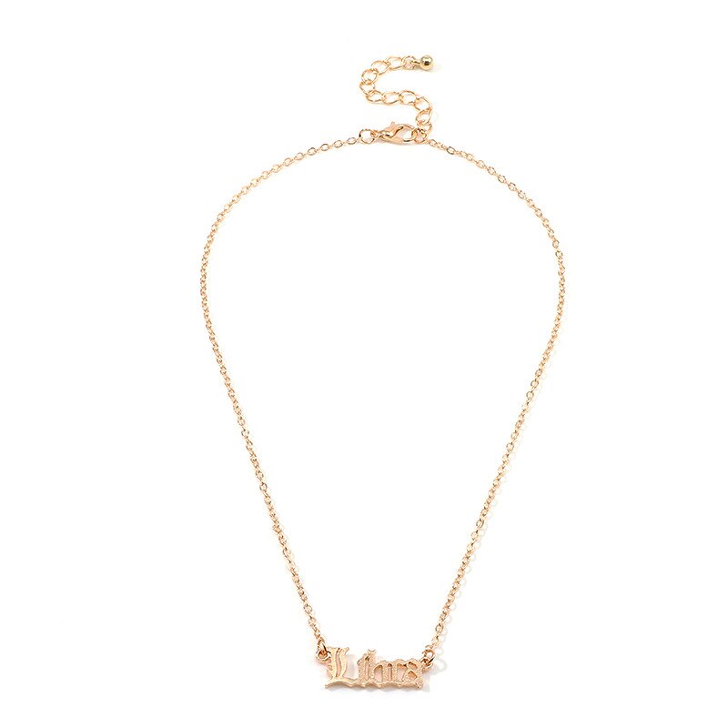 Zodiac Alphabet Necklace Creativity European Girls Twelve Constellation Alloy English Letter Necklaces Jewelry For Women: NZ1526Libra