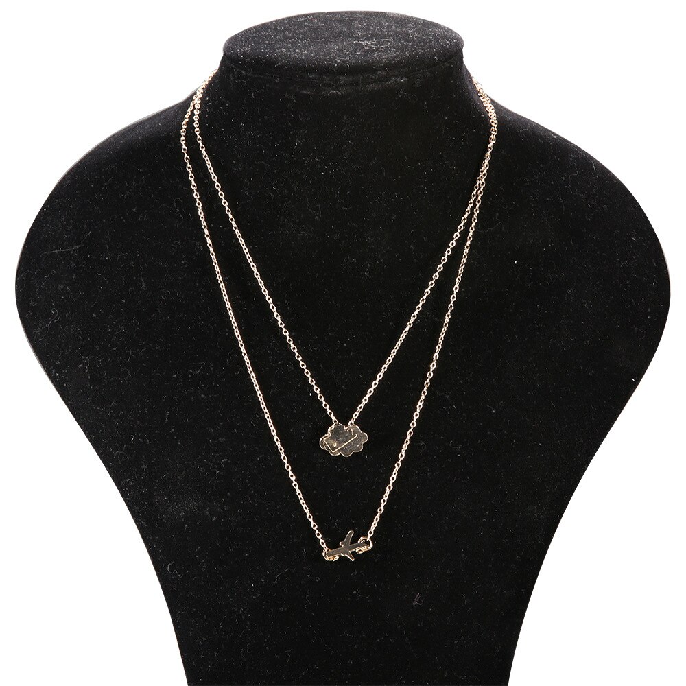 Diezi vintage guldkedja halsband för kvinnor bohemia multilayer flygplan moln charm statement choker halsband festsmycken